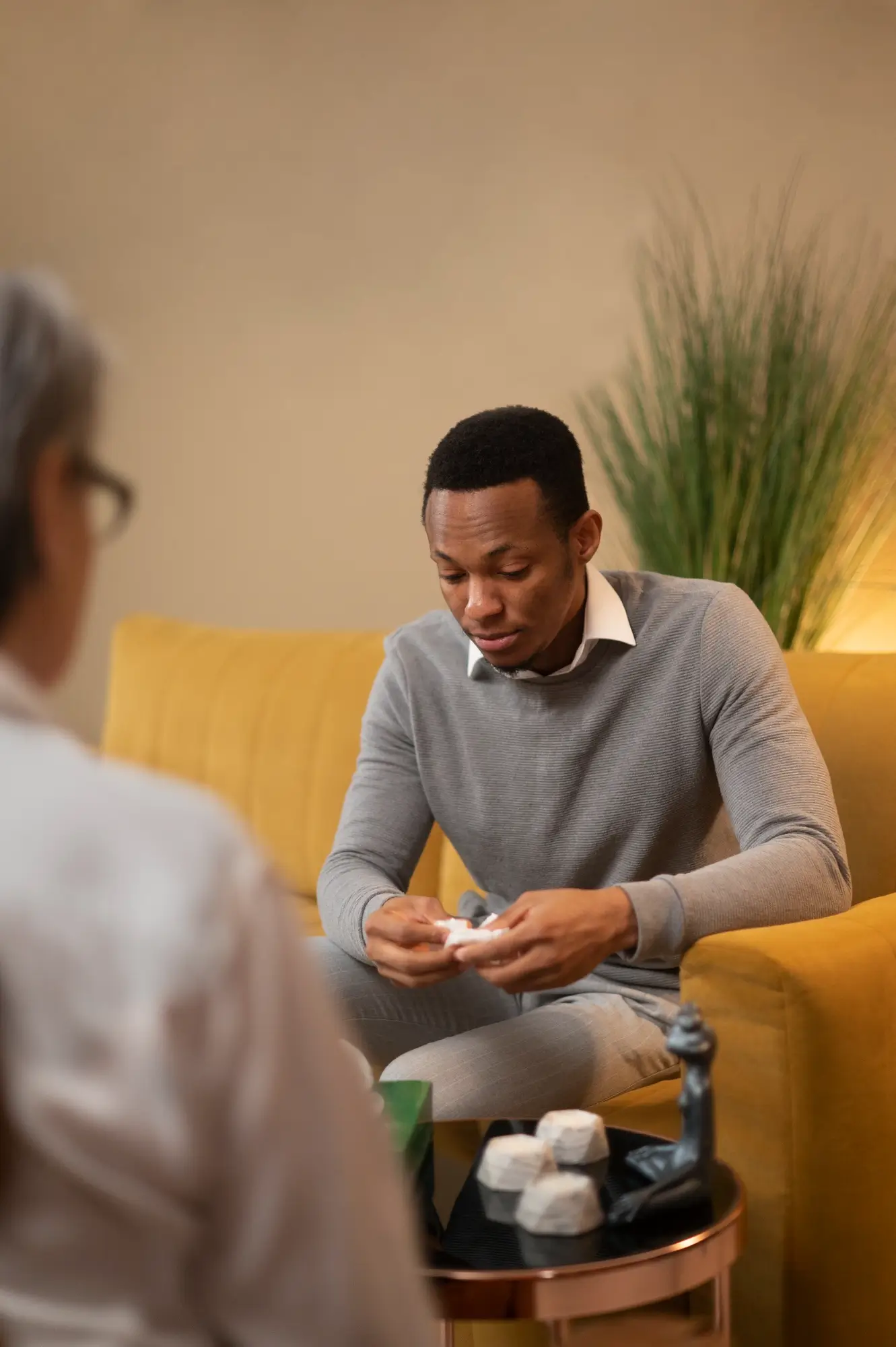 Young man participating in dual diagnosis treatment